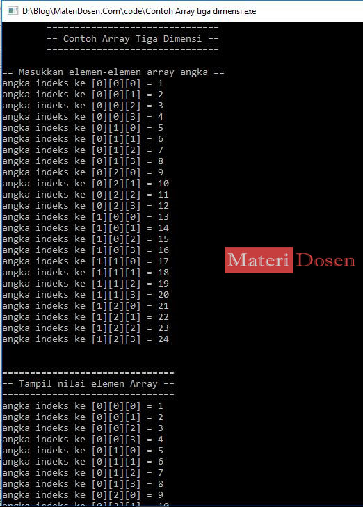 Contoh Array 3 Dimensi - KibrisPDR