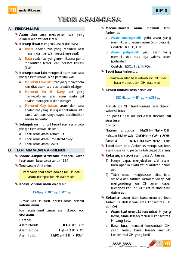 Detail Contoh Asam Basa Arrhenius Nomer 50