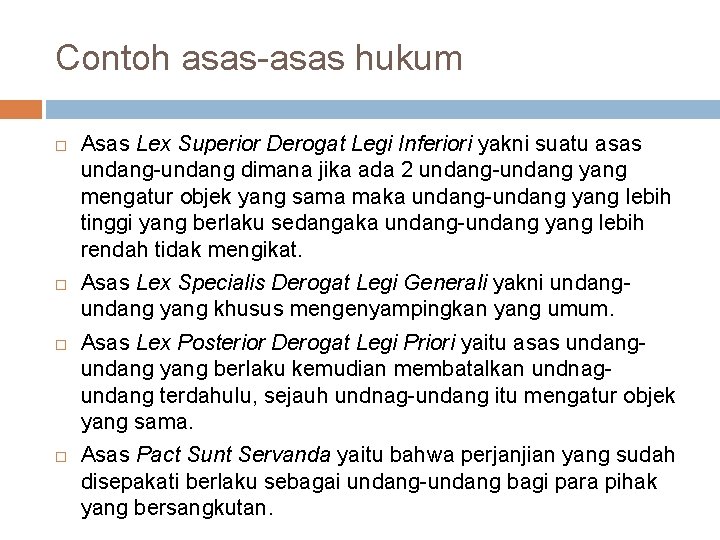 Detail Contoh Asas Hukum Nomer 20