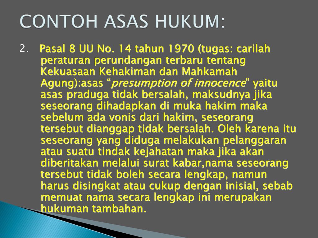 Detail Contoh Asas Hukum Nomer 3