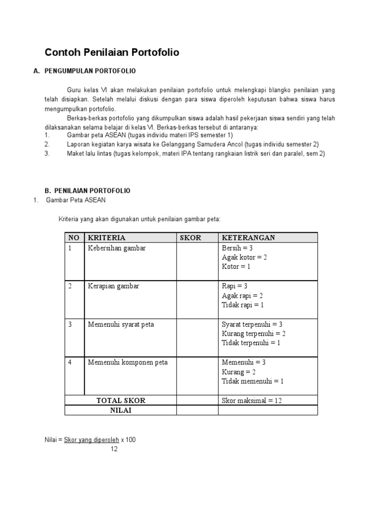 Detail Contoh Asesmen Portofolio Nomer 7