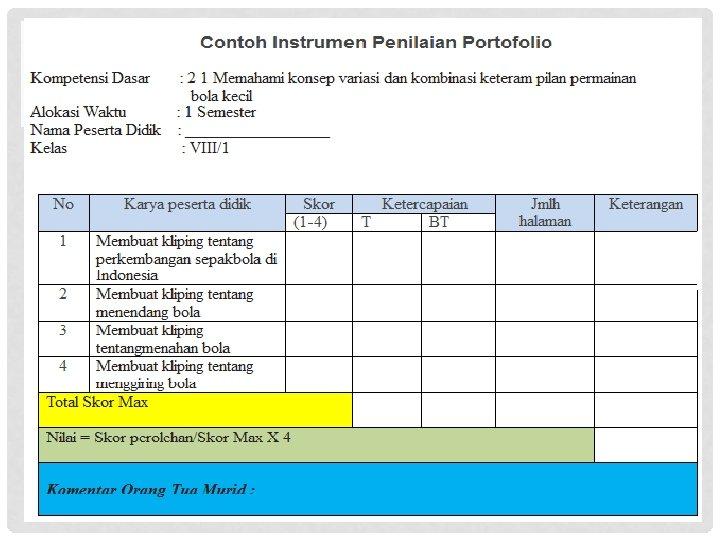 Detail Contoh Asesmen Portofolio Nomer 8