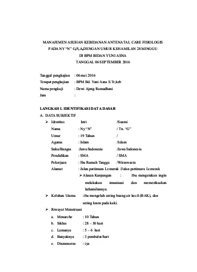 Detail Contoh Askeb Anc Nomer 13