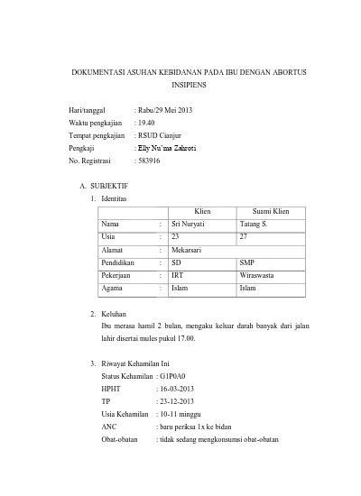 Detail Contoh Askeb Kehamilan Nomer 39