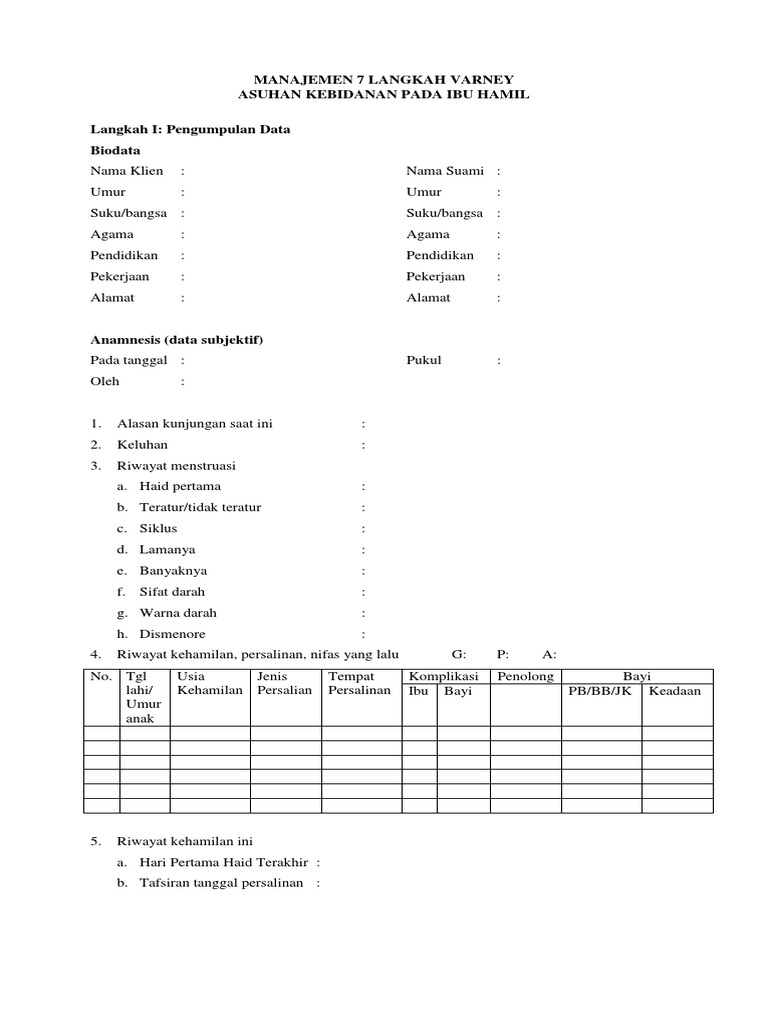 Detail Contoh Askeb Kehamilan Normal 7 Langkah Varney Nomer 13