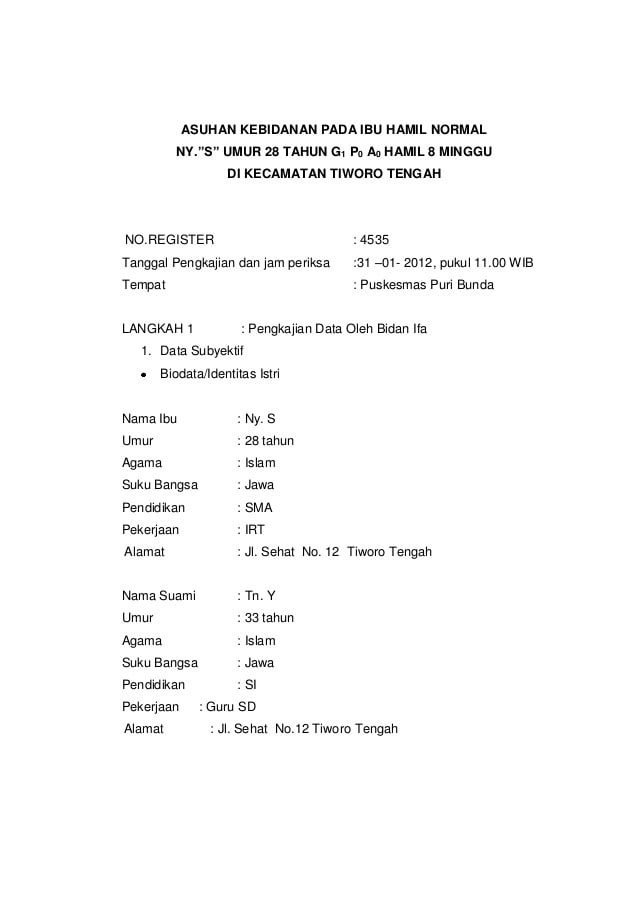 Detail Contoh Askeb Kehamilan Normal 7 Langkah Varney Nomer 9