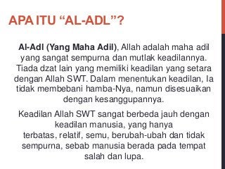 Detail Contoh Asmaul Husna Al Adl Nomer 15