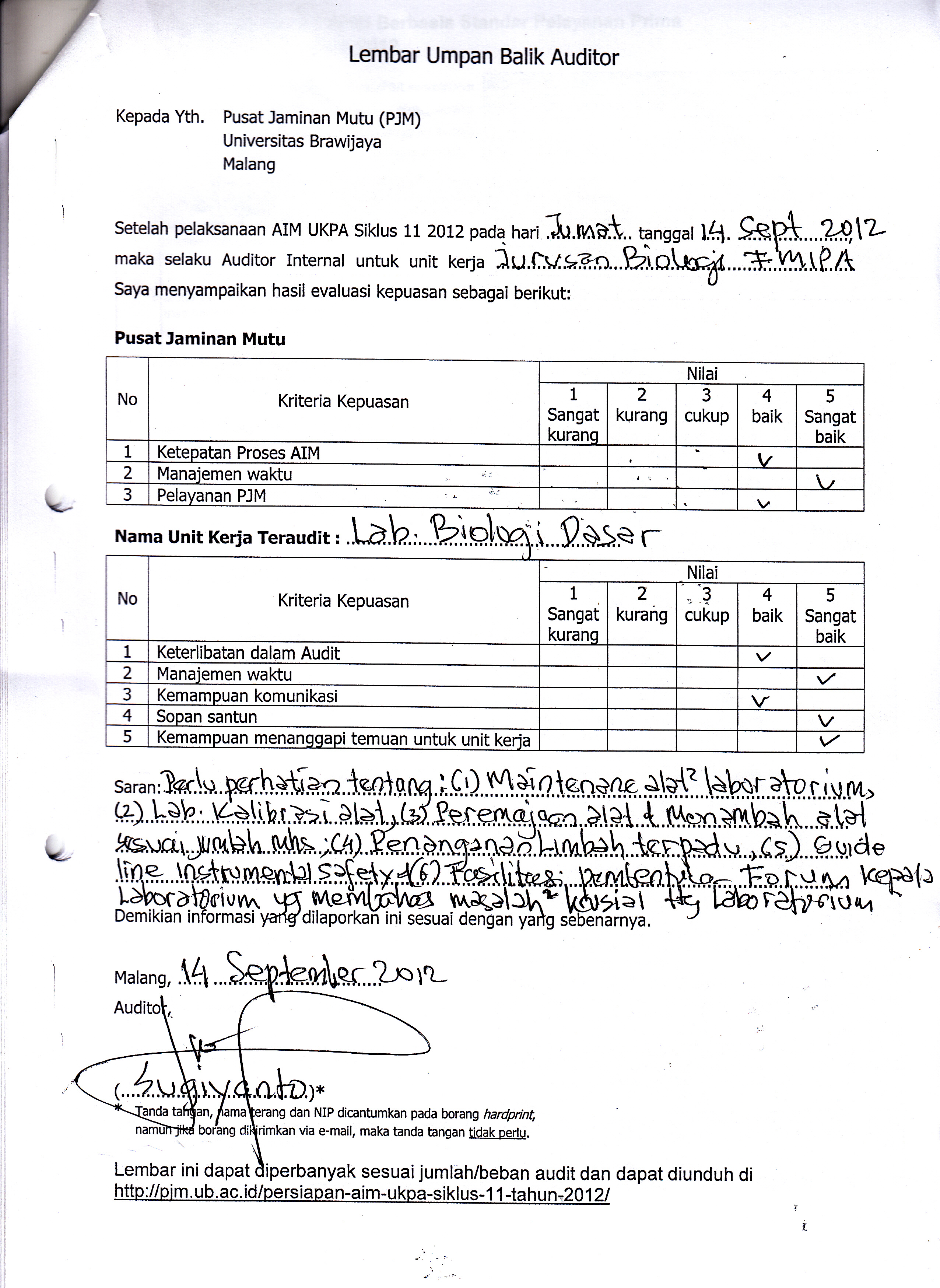 Detail Contoh Audit Internal Nomer 9