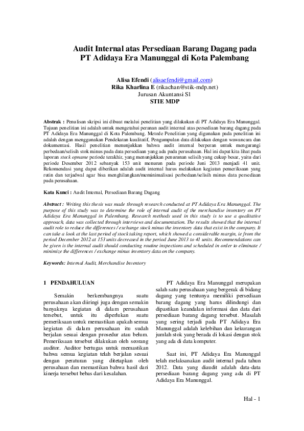 Detail Contoh Audit Internal Perusahaan Nomer 33