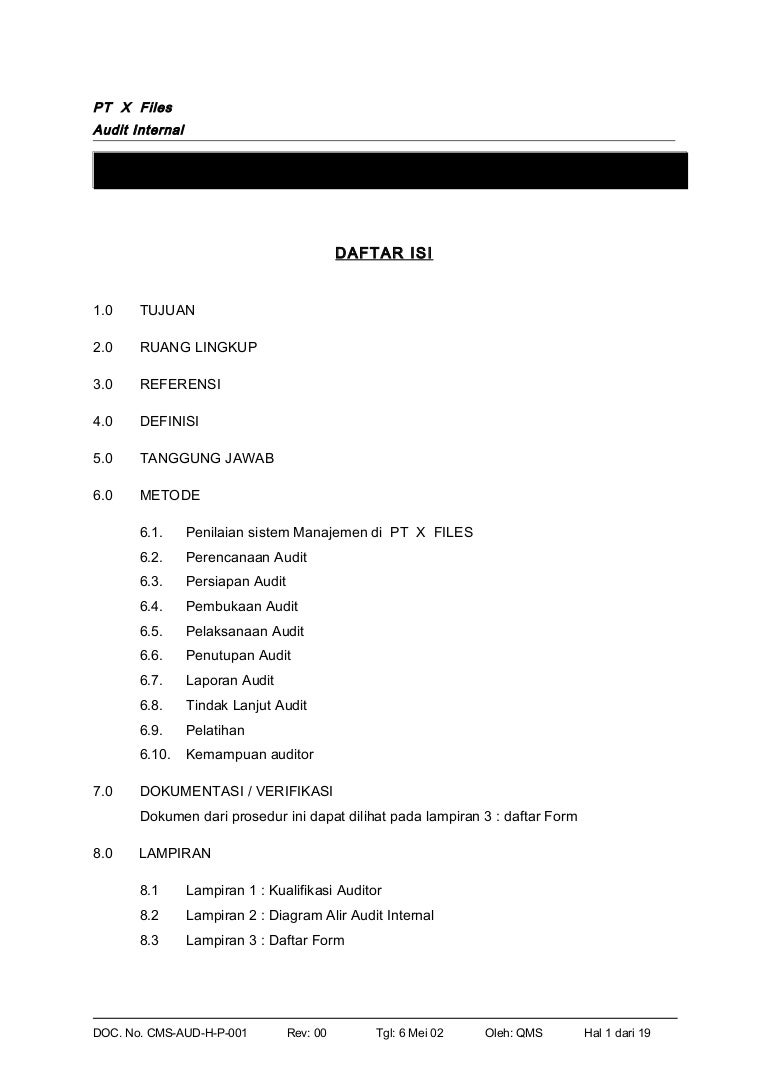 Detail Contoh Audit Internal Perusahaan Nomer 10