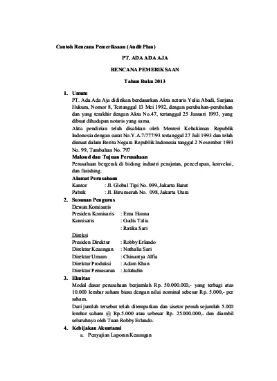 Detail Contoh Audit Plan Nomer 14