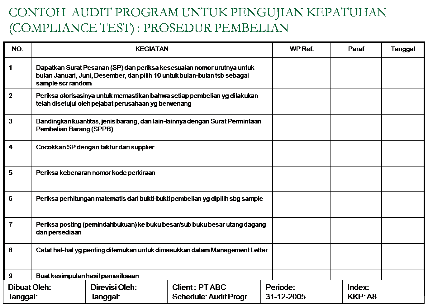 Detail Contoh Audit Plan Nomer 16