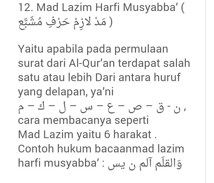 Detail Contoh Bacaan Mad Lazim Harfi Musyabba Nomer 7