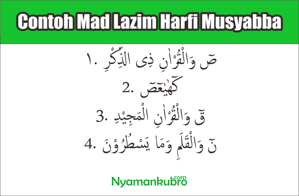 Detail Contoh Bacaan Mad Lazim Harfi Mutsaqqal Nomer 12