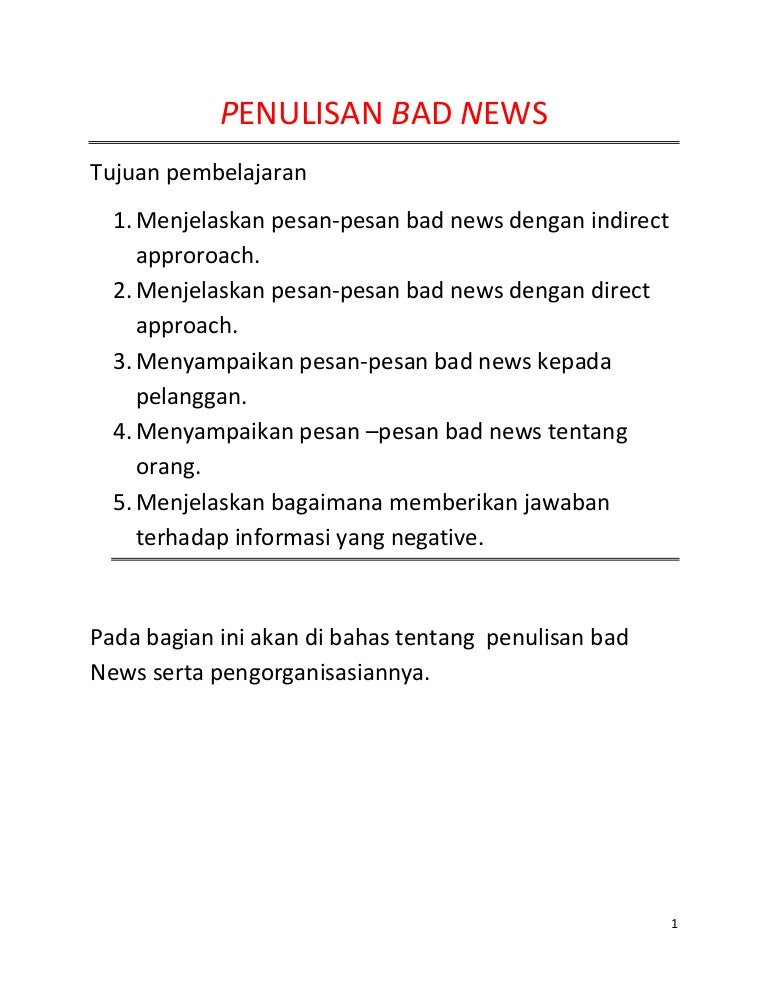 Detail Contoh Bad News Nomer 3