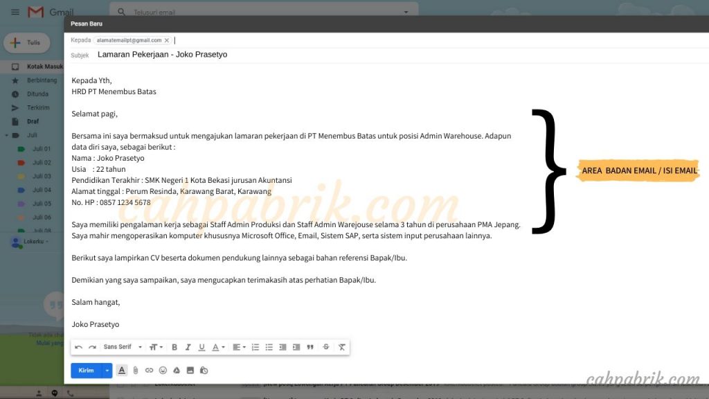 Detail Contoh Badan Email Nomer 20