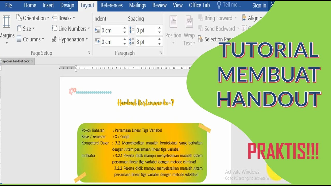 Detail Contoh Bahan Ajar Handout Nomer 4