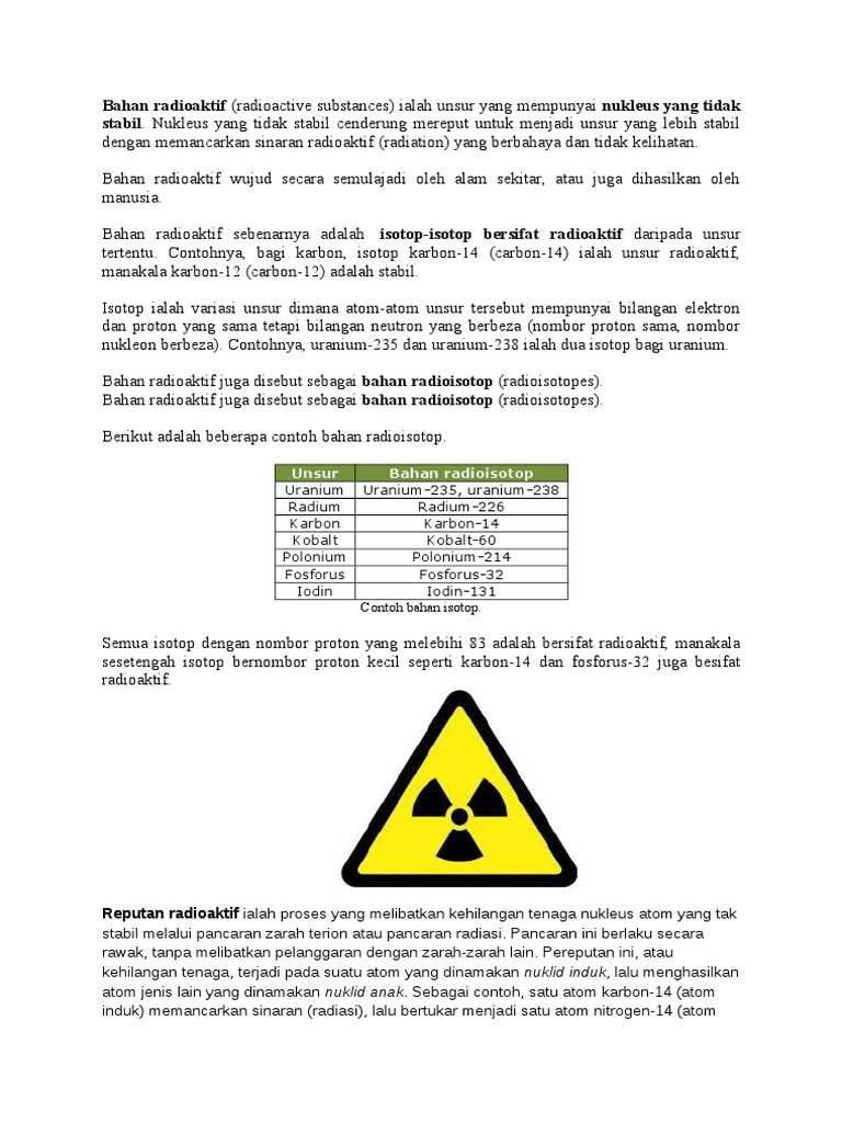 Detail Contoh Bahan Radioaktif Nomer 4