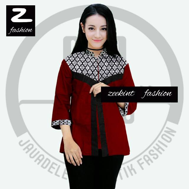 Detail Contoh Baju Batik Kombinasi Nomer 47