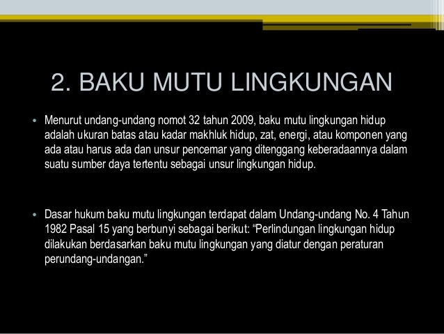 Detail Contoh Baku Mutu Lingkungan Nomer 10