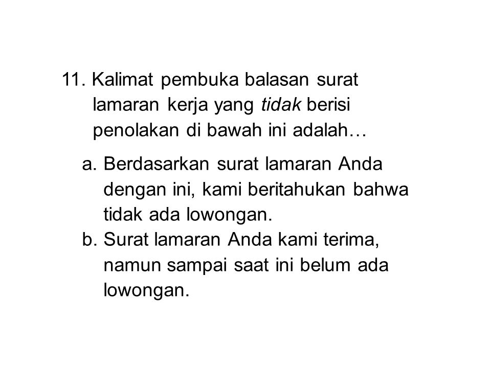 Detail Contoh Balasan Surat Lamaran Kerja Nomer 46