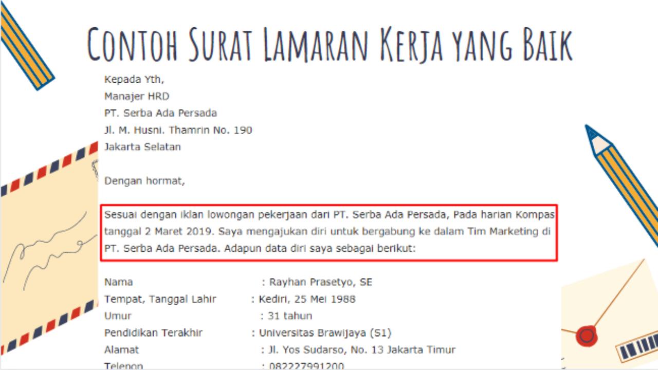 Detail Contoh Balasan Surat Lamaran Kerja Nomer 54