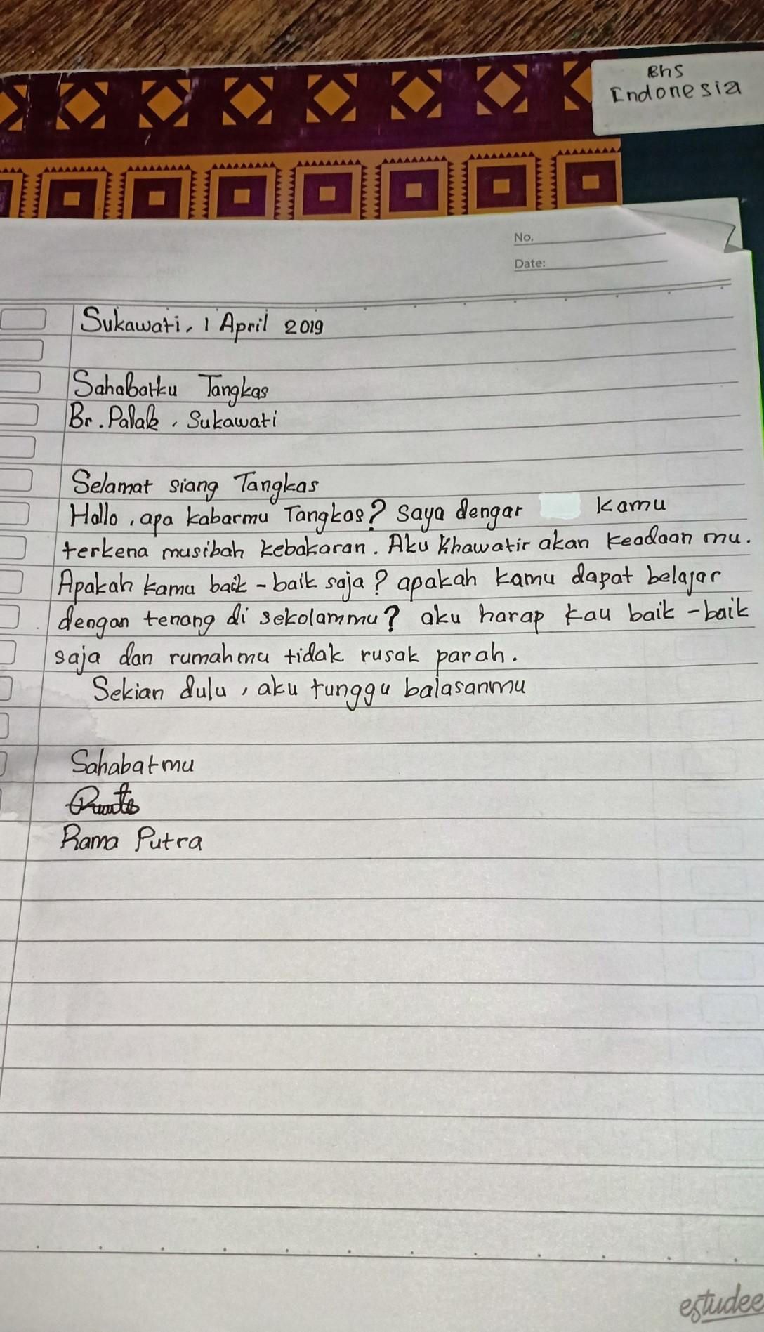 Detail Contoh Balasan Surat Pribadi Nomer 4