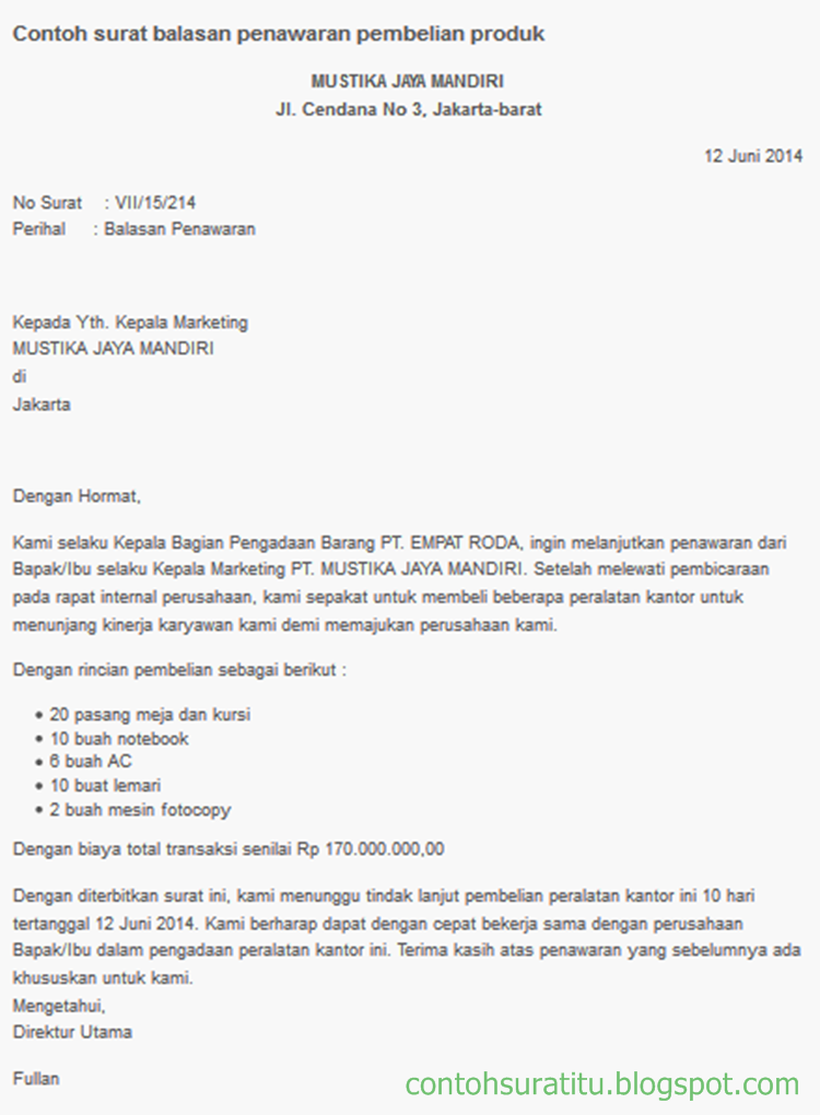 Detail Contoh Balasan Surat Resmi Nomer 12