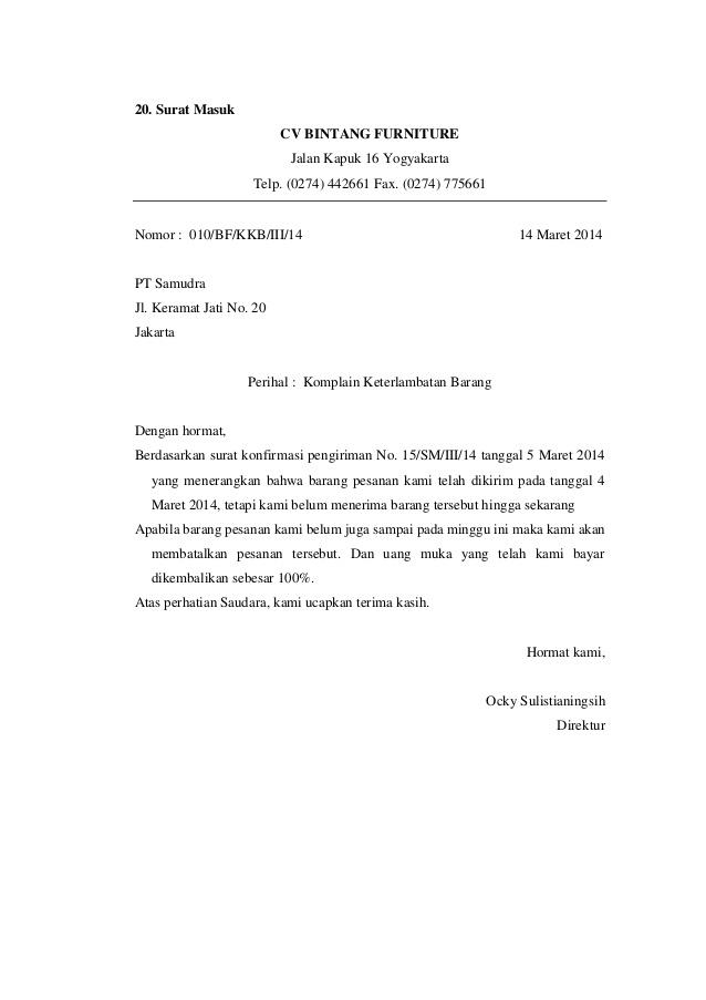 Detail Contoh Balasan Surat Resmi Nomer 16