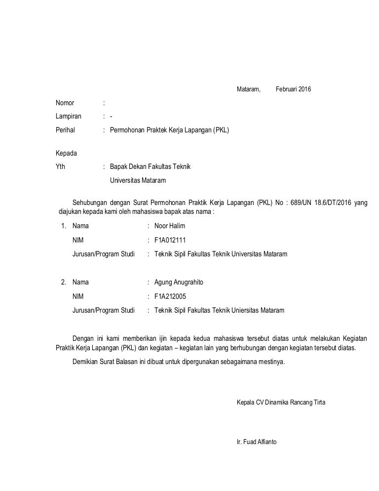 Detail Contoh Balasan Surat Resmi Nomer 21