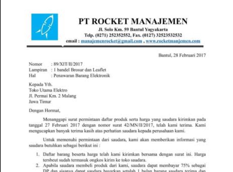 Detail Contoh Balasan Surat Resmi Nomer 29