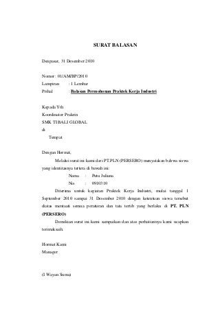 Detail Contoh Balasan Surat Resmi Nomer 6