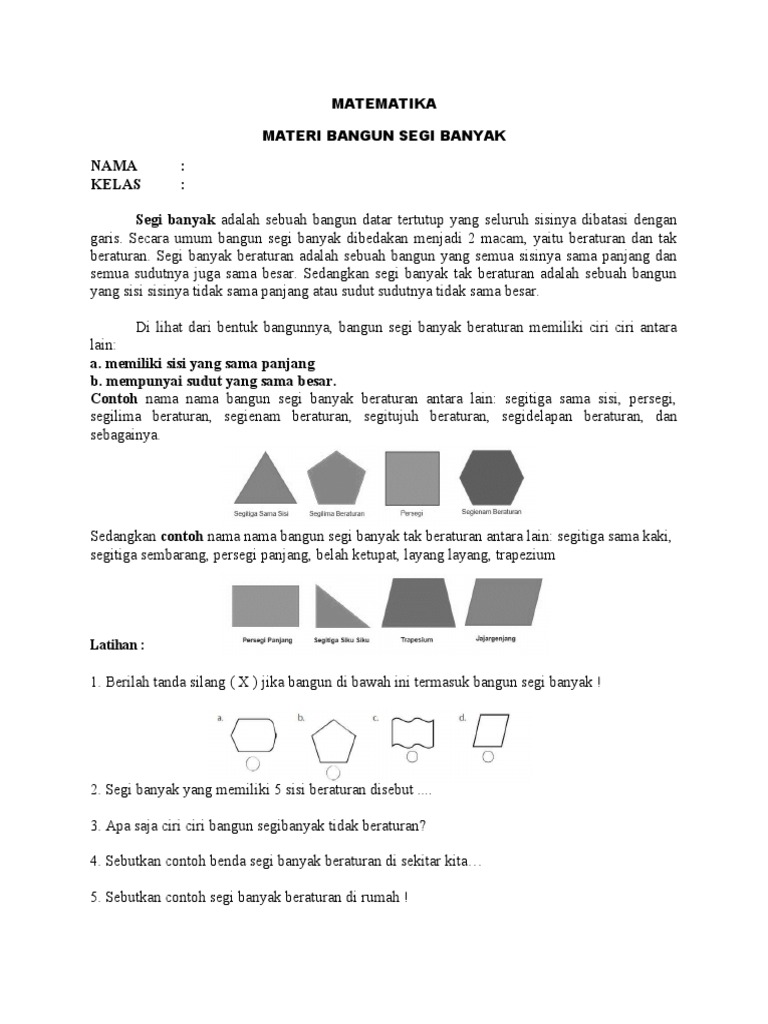 Detail Contoh Bangun Segi Banyak Tidak Beraturan Nomer 50