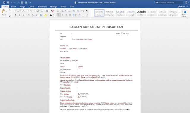 Detail Contoh Bank Garansi Mandiri Nomer 15