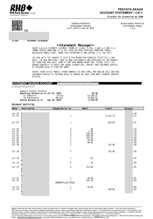Detail Contoh Bank Statement Nomer 23