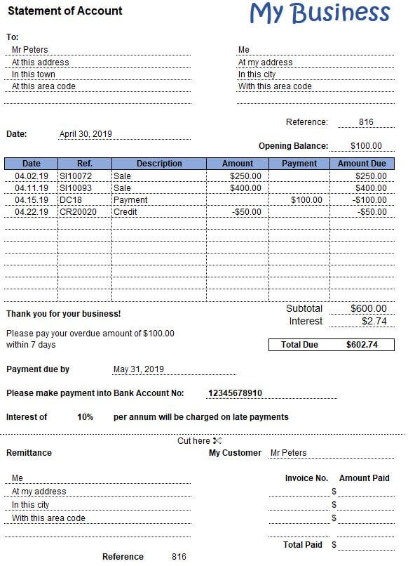 Detail Contoh Bank Statement Nomer 4