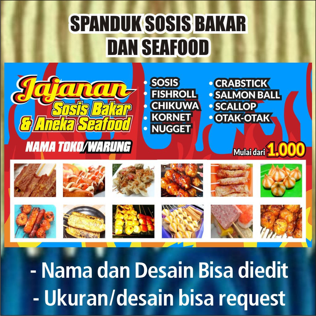 Contoh Banner Sate Seafood - KibrisPDR