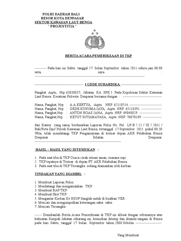 Detail Contoh Bap Polisi Nomer 9