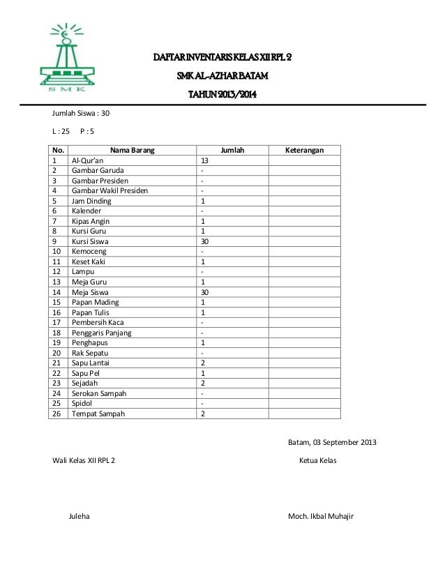 Detail Contoh Barang Inventaris Nomer 30