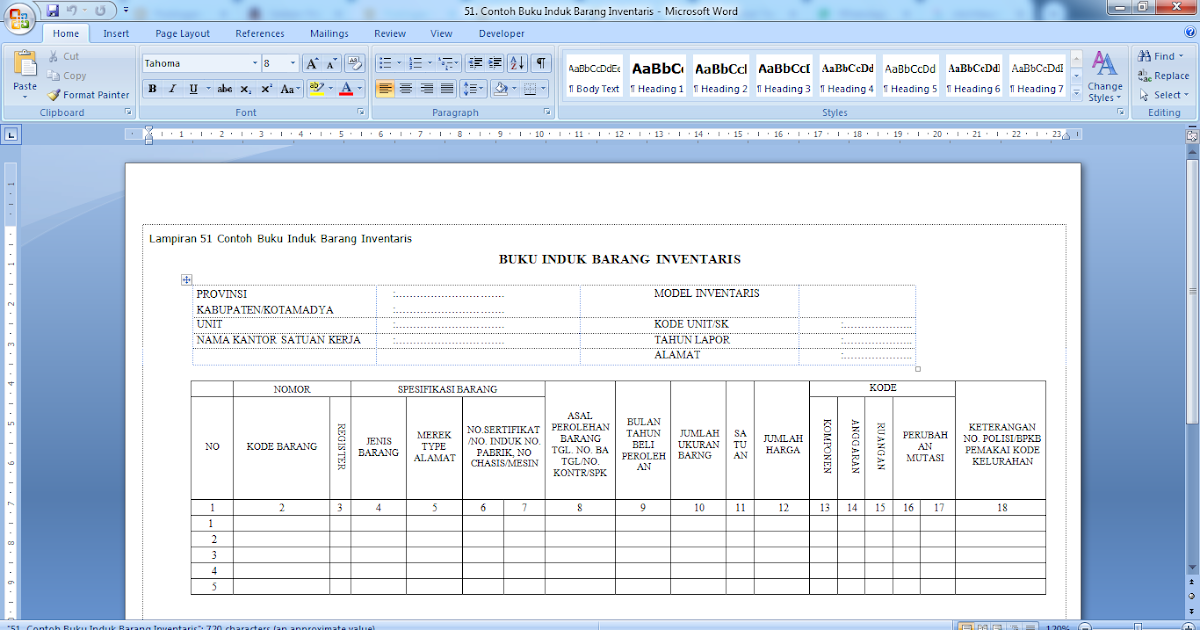 Detail Contoh Barang Inventaris Nomer 39
