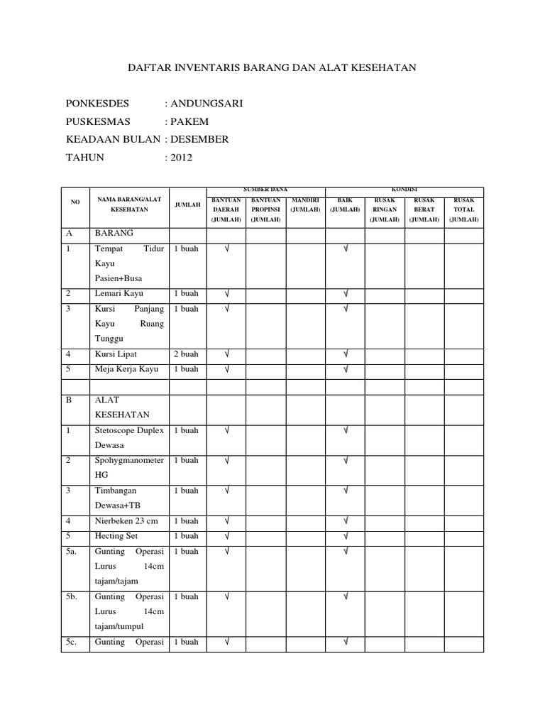 Detail Contoh Barang Inventaris Nomer 41