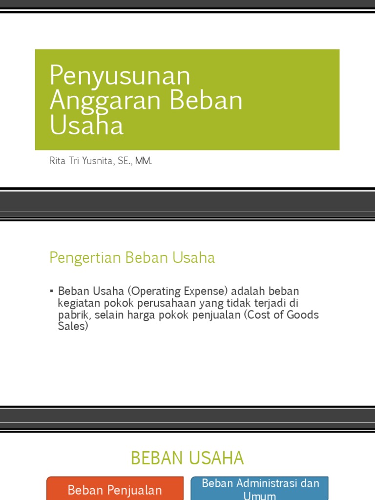 Detail Contoh Beban Usaha Nomer 12