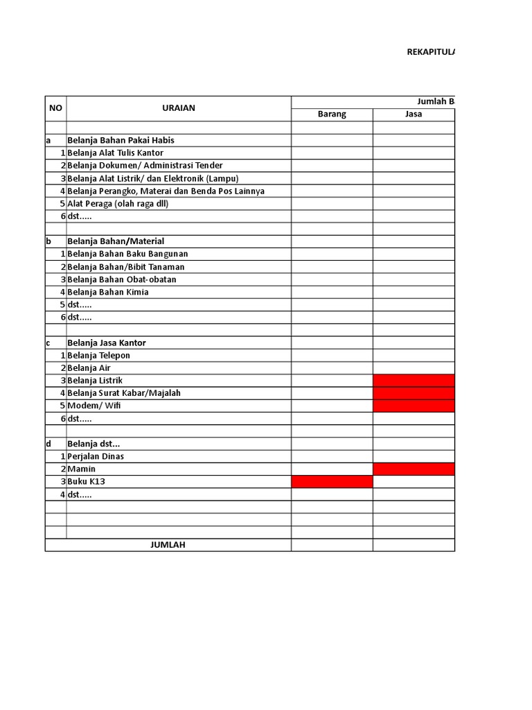 Detail Contoh Belanja Barang Dan Jasa Nomer 6