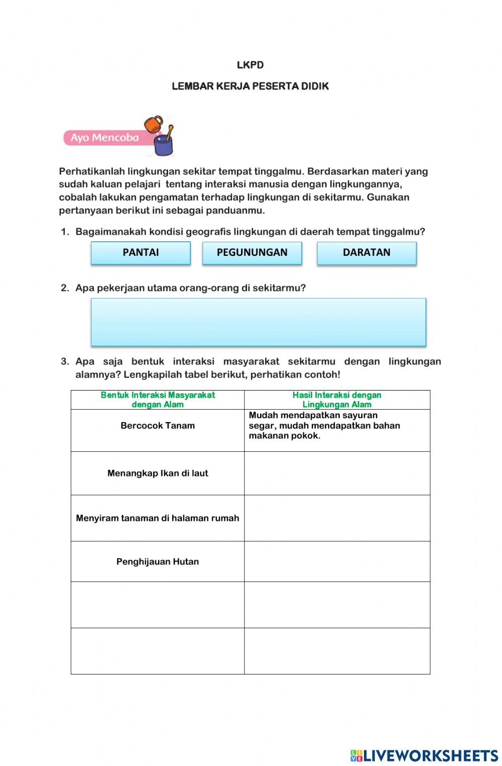 Detail Contoh Bentuk Interaksi Masyarakat Dengan Alam Nomer 15