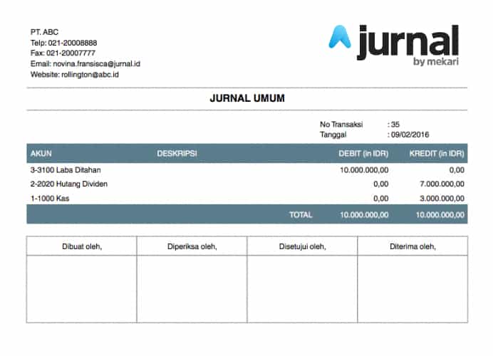 Detail Contoh Bentuk Jurnal Nomer 12