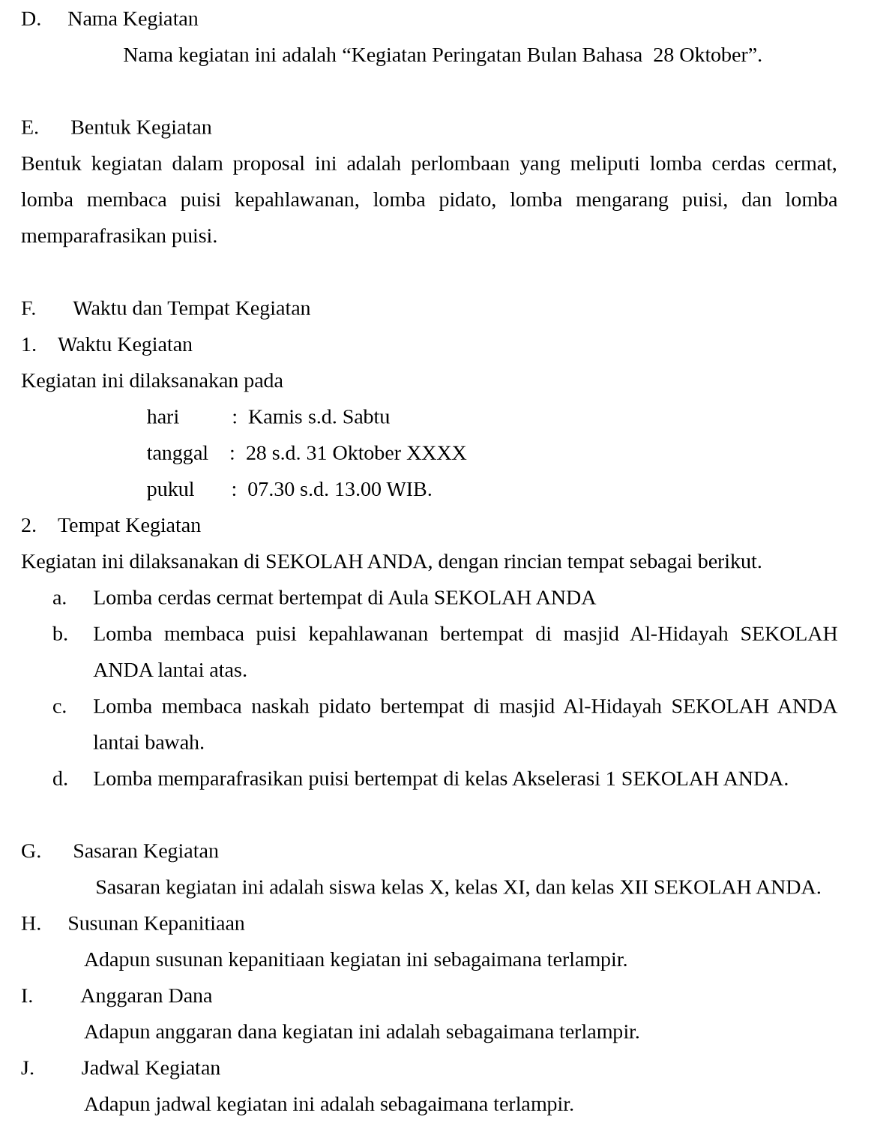 Detail Contoh Bentuk Proposal Nomer 3