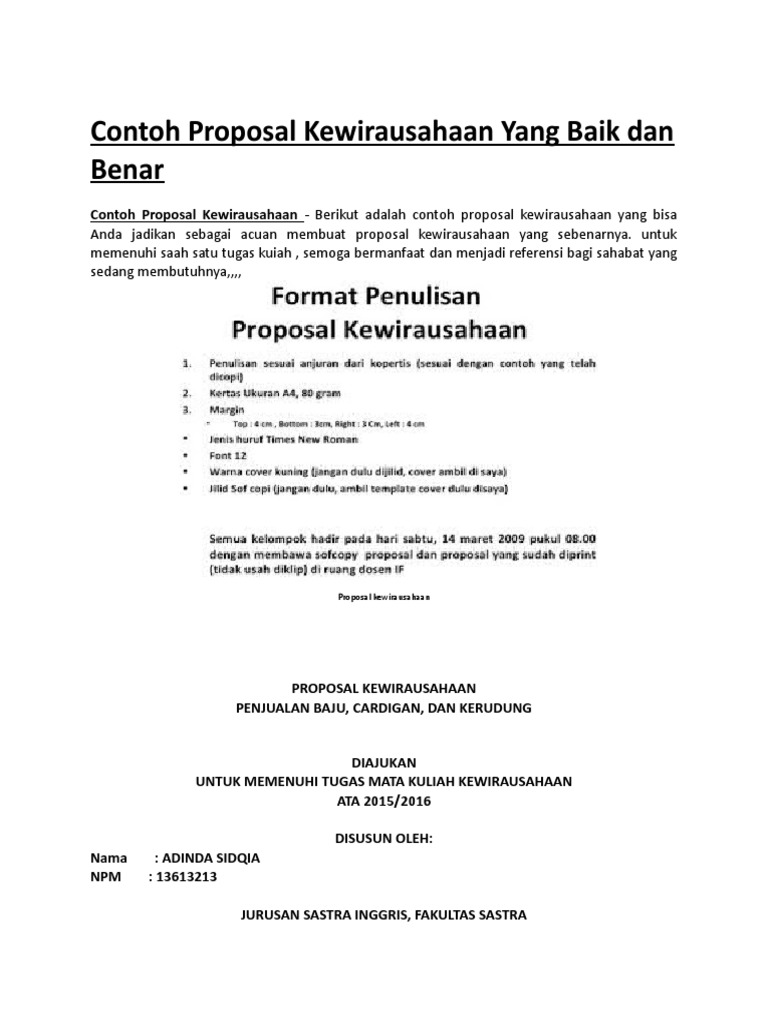 Detail Contoh Bentuk Proposal Nomer 53