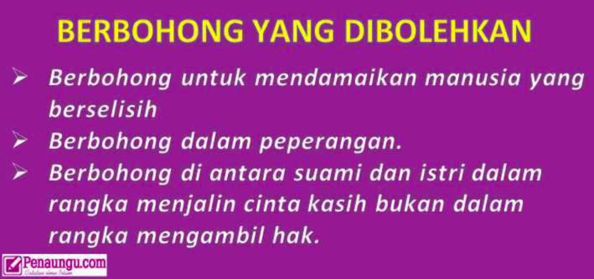 Contoh Berbohong Demi Kebaikan - KibrisPDR