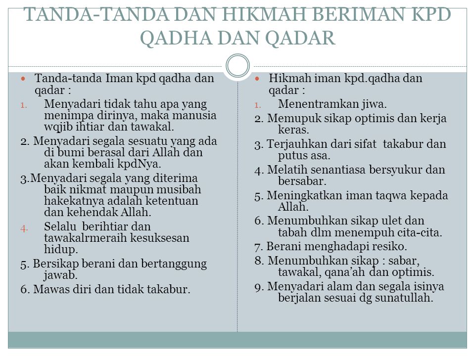 Detail Contoh Beriman Kepada Qada Dan Qadar Nomer 47