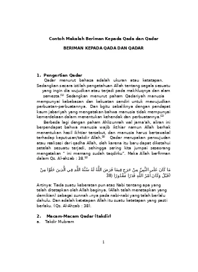 Detail Contoh Beriman Kepada Qada Dan Qadar Nomer 52